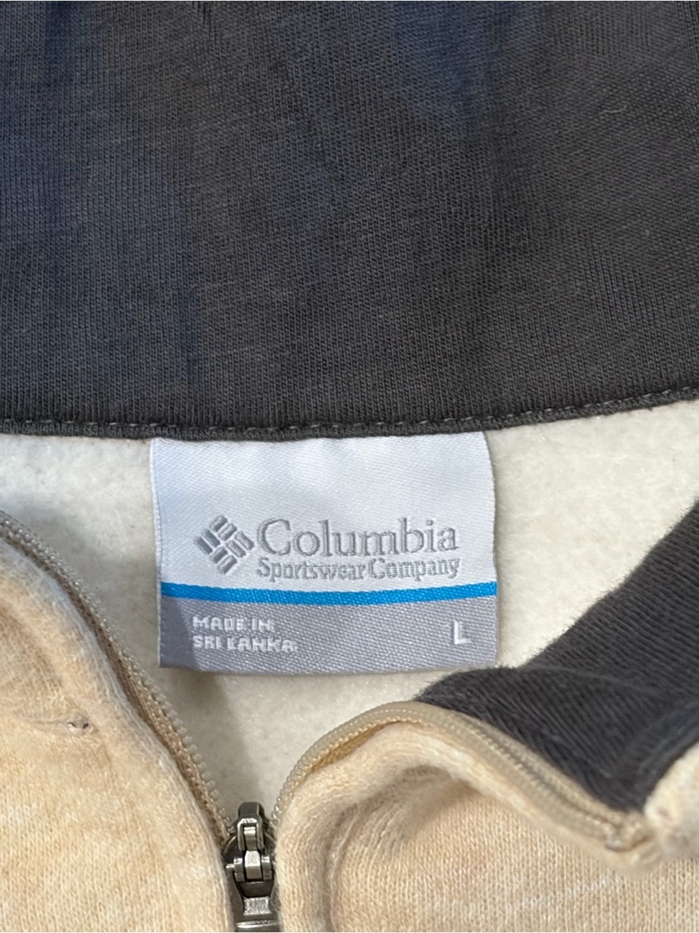 Columbia Men's Beige Cream Quarter-Zip Pullover Sweater - Picture 3 of 5